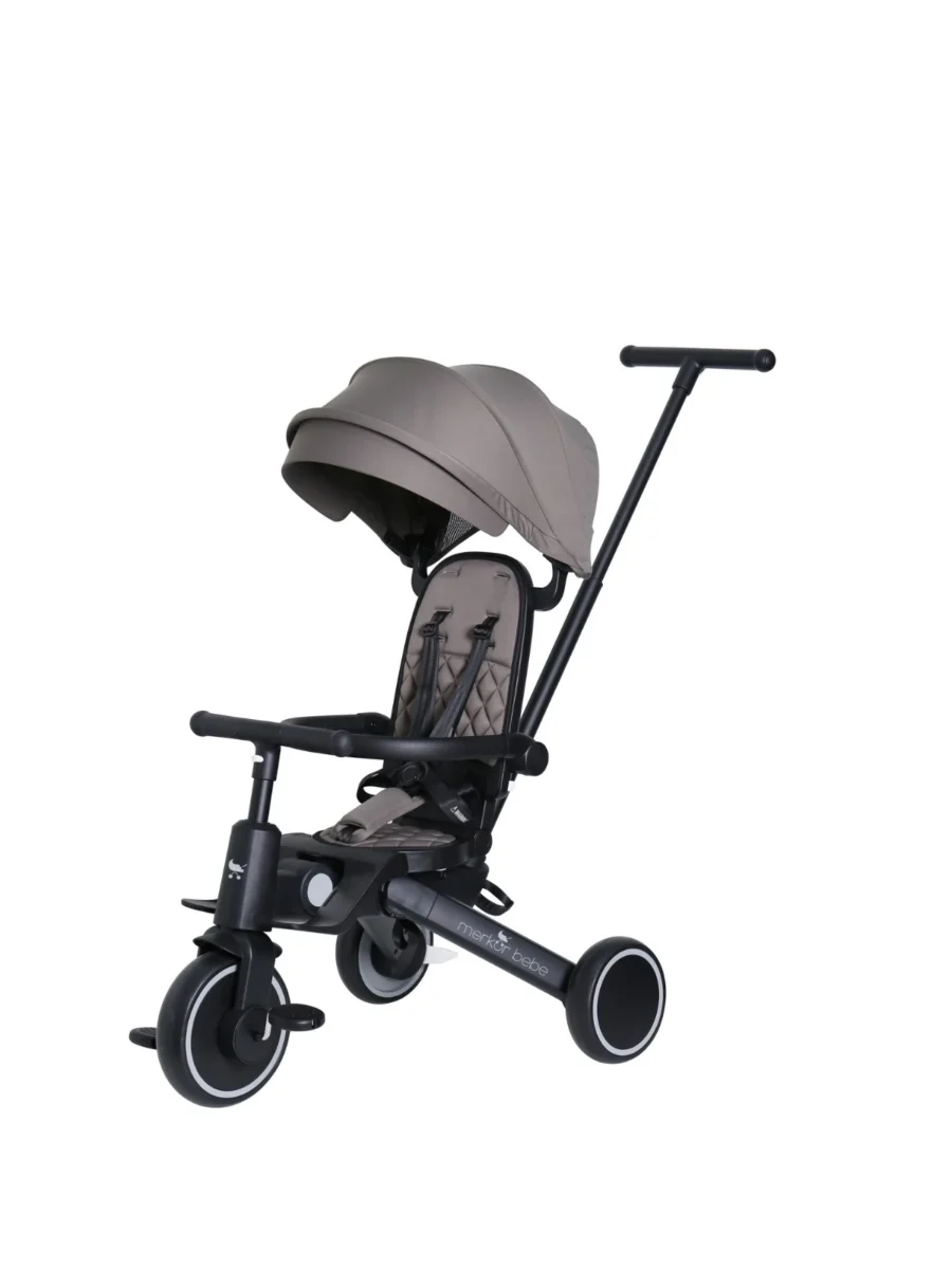 Merkür Bebe 9in1 Hawk Çift Yönlü Katlanabilir Yatabilir Ayak Destekli Üç Tekerlekli Bebek ve Çocuk Bisikleti Yeşil