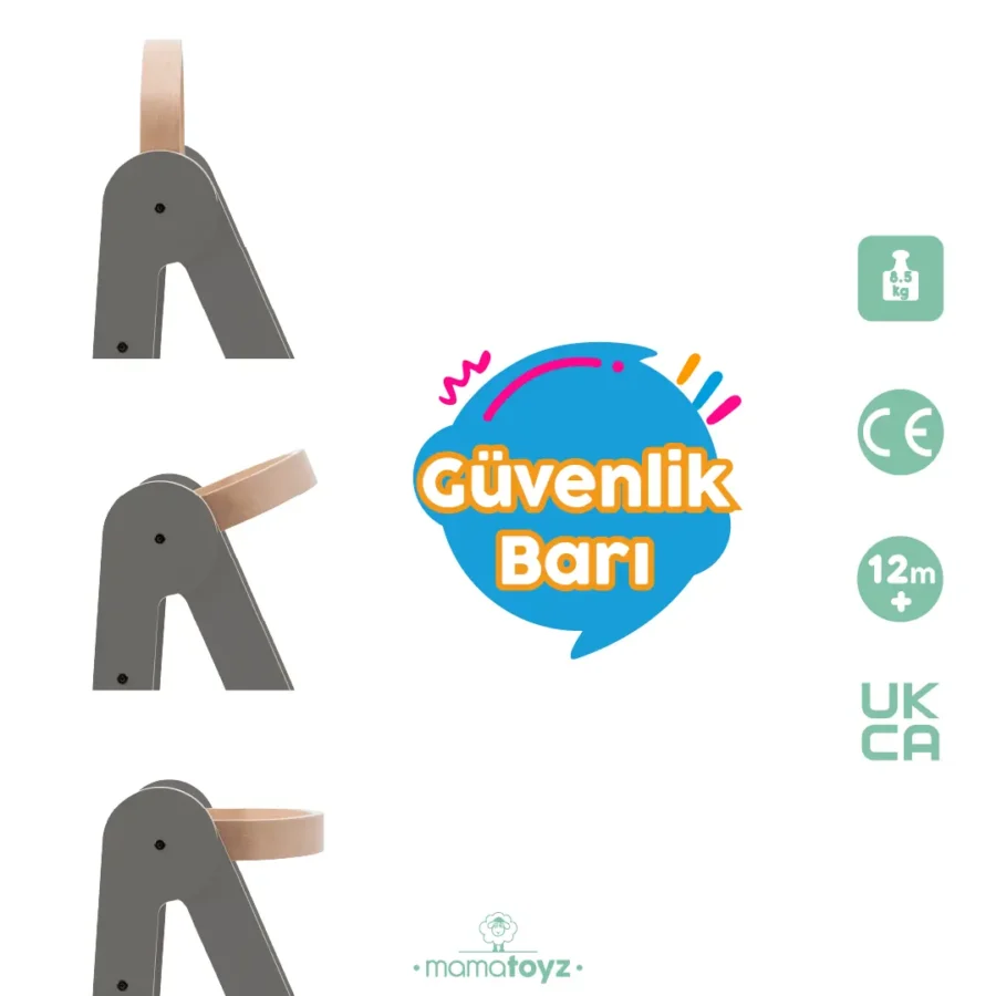Mamatoyz Fold Katlanır Ahşap Öğrenme Kulesi Gri
