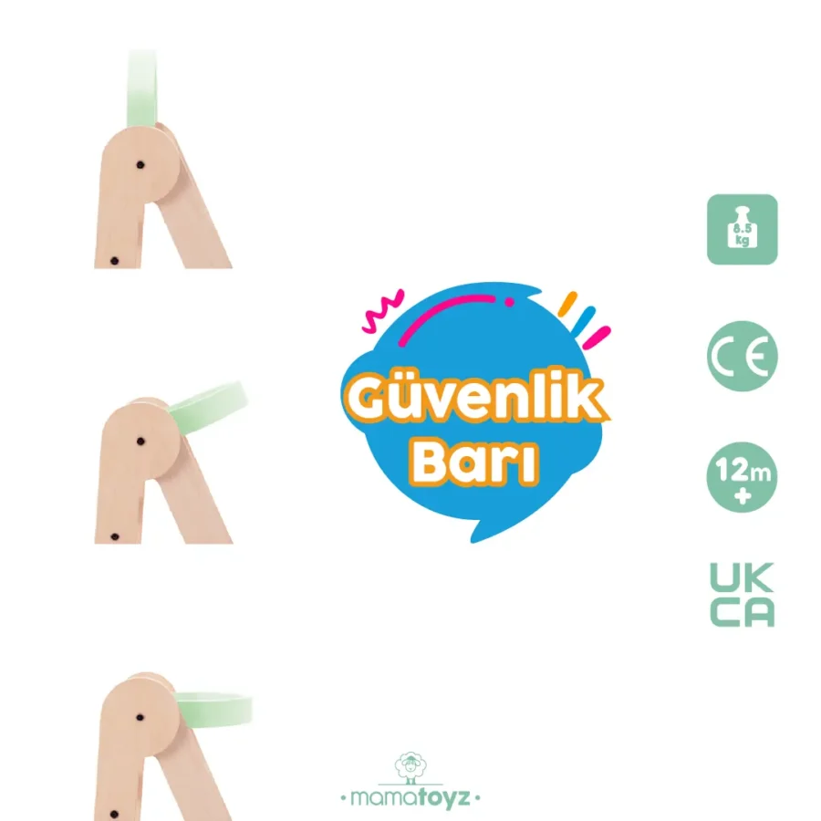 Mamatoyz Fold Katlanır Ahşap Öğrenme Kulesi Mint