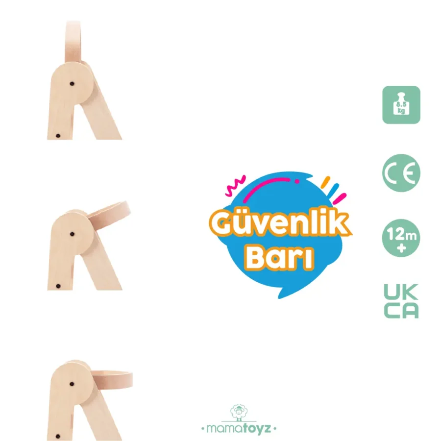 Mamatoyz Fold Katlanır Ahşap Öğrenme Kulesi Natural