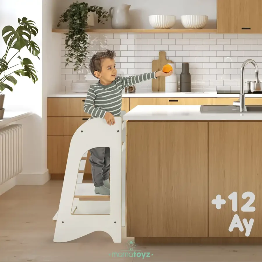 Mamatoyz Kule Ahşap Öğrenme Kulesi - Beyaz