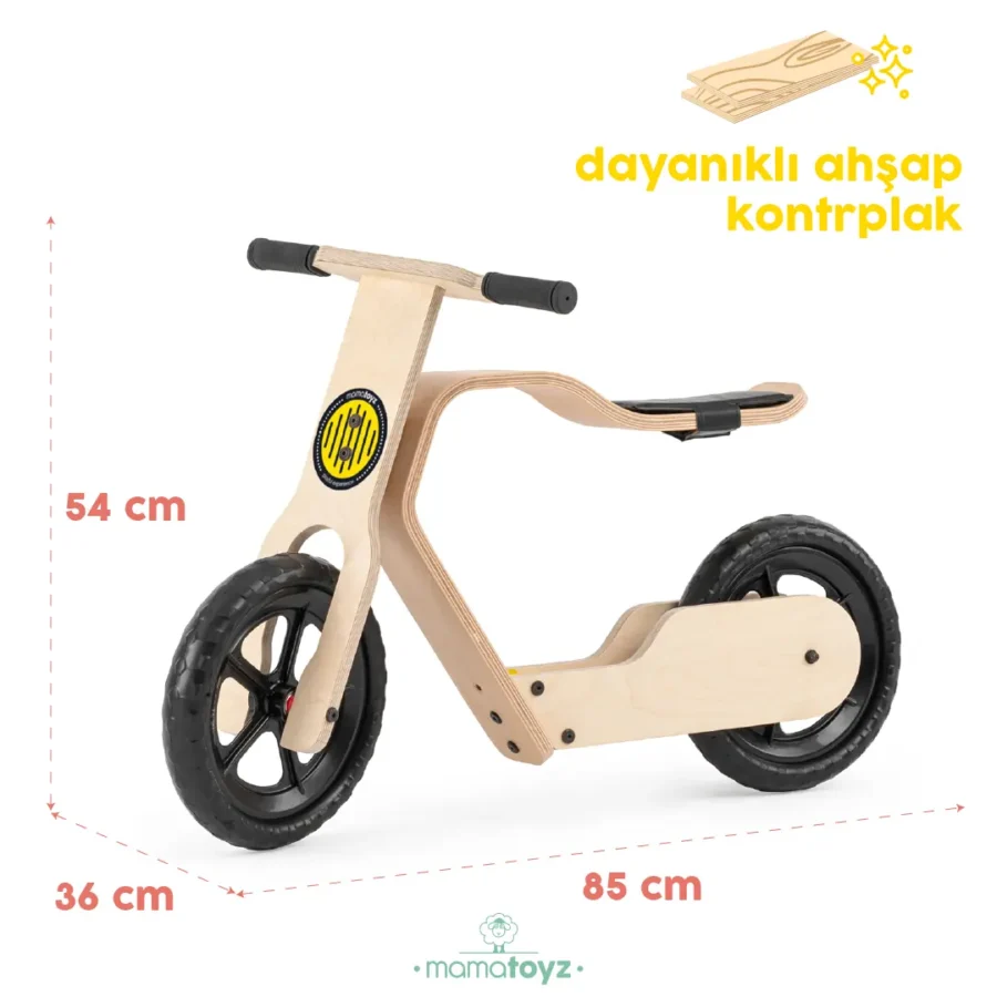 Mamatoyz RideMe Ahşap Denge Bisikleti