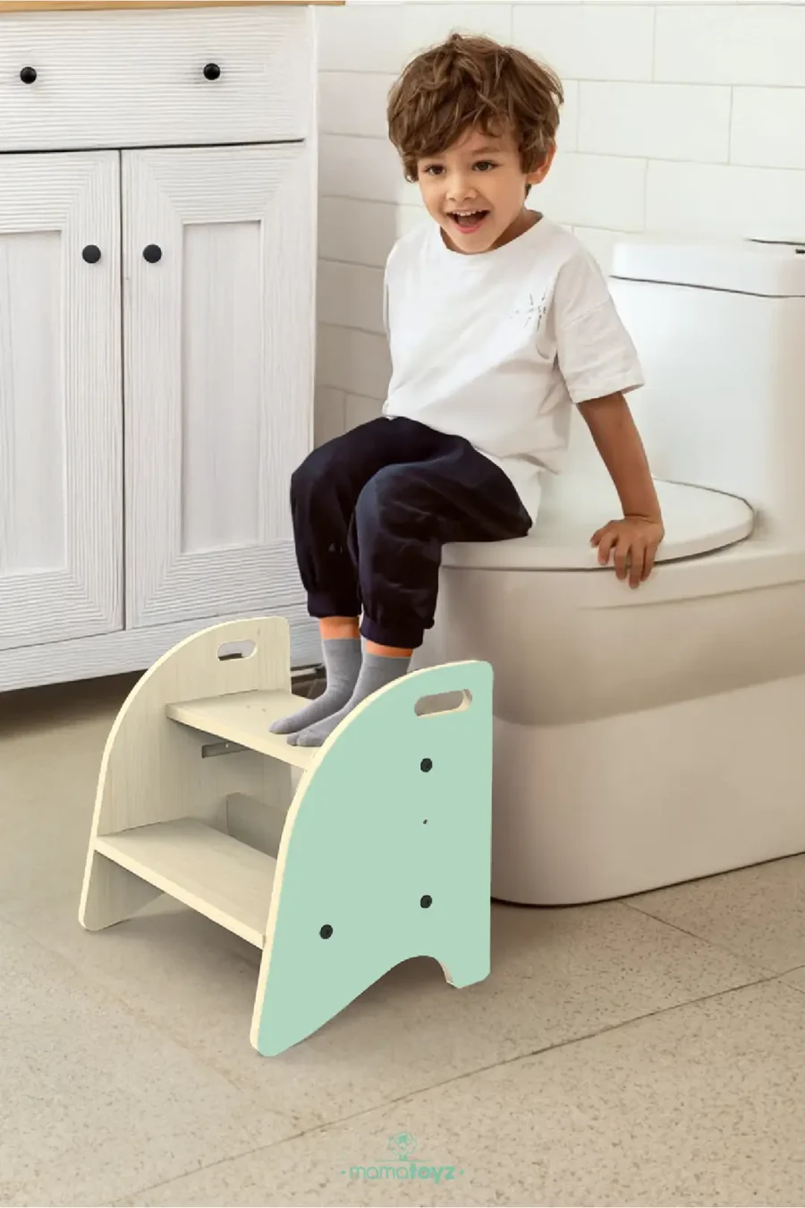 Mamatoyz StepIn Ahşap Basamak ve Tabure Naturel