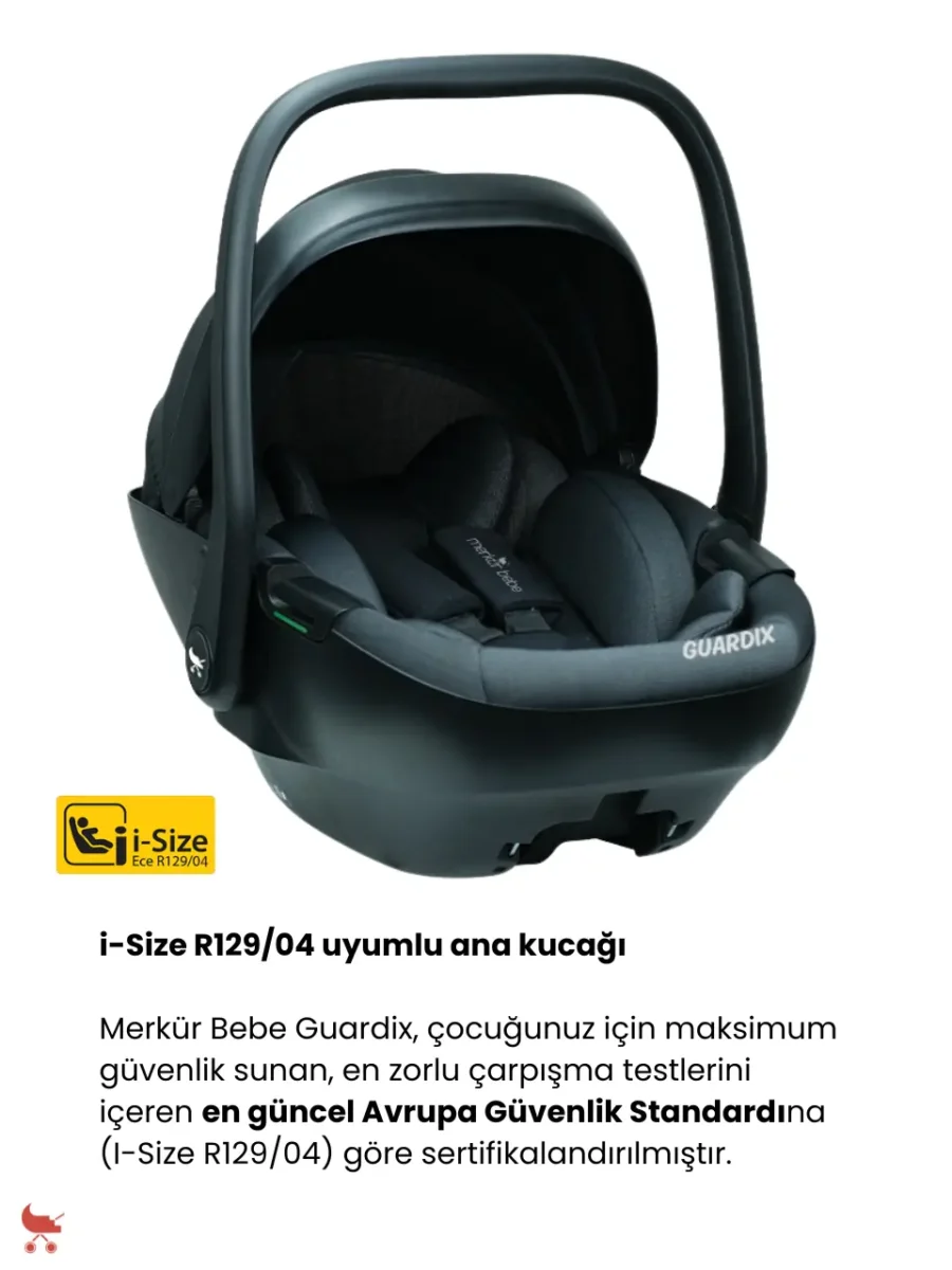 Merkür Bebe Guardix i-Size Oto Koltuğu Ana Kucağı 0-13 kg Antrasit